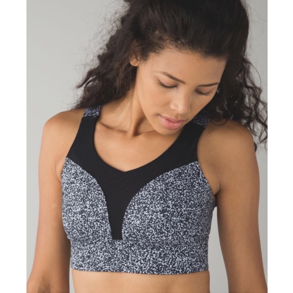 lululemon athletica Other - Lululemon Oxygen Bra Black White Cross Back Mesh